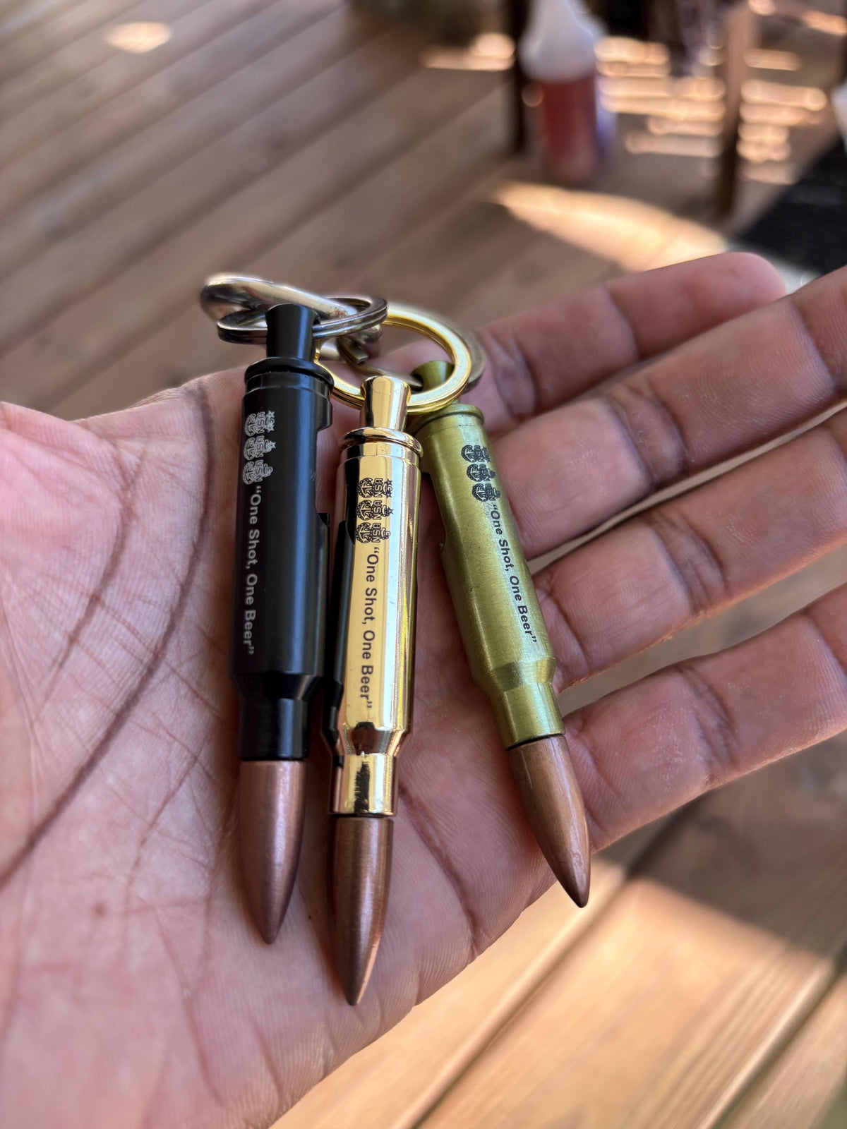 One Shot, One Beer Bullet bottle opener