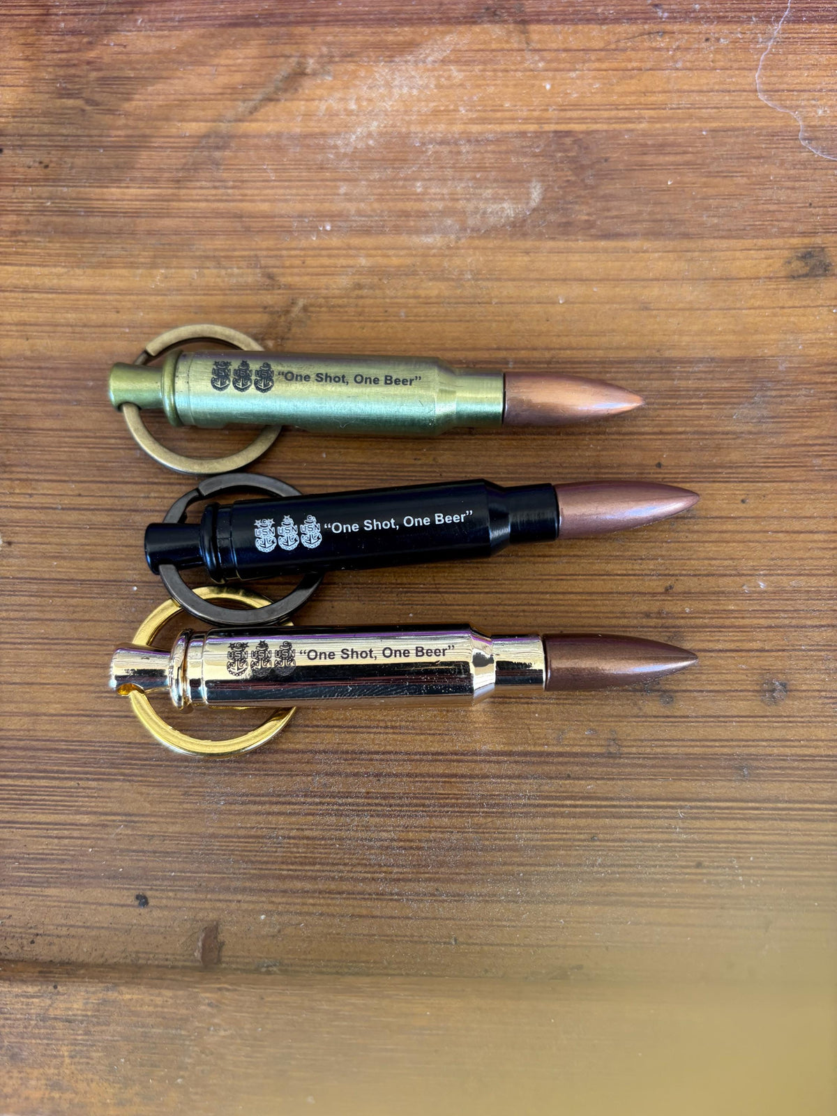 One Shot, One Beer Bullet bottle opener