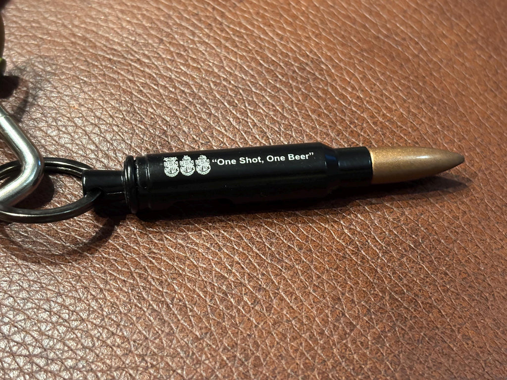 One Shot, One Beer Bullet bottle opener