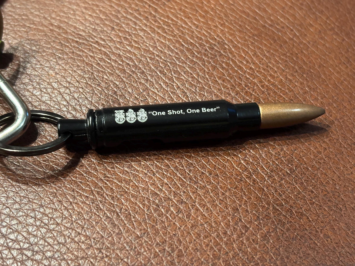 One Shot, One Beer Bullet bottle opener